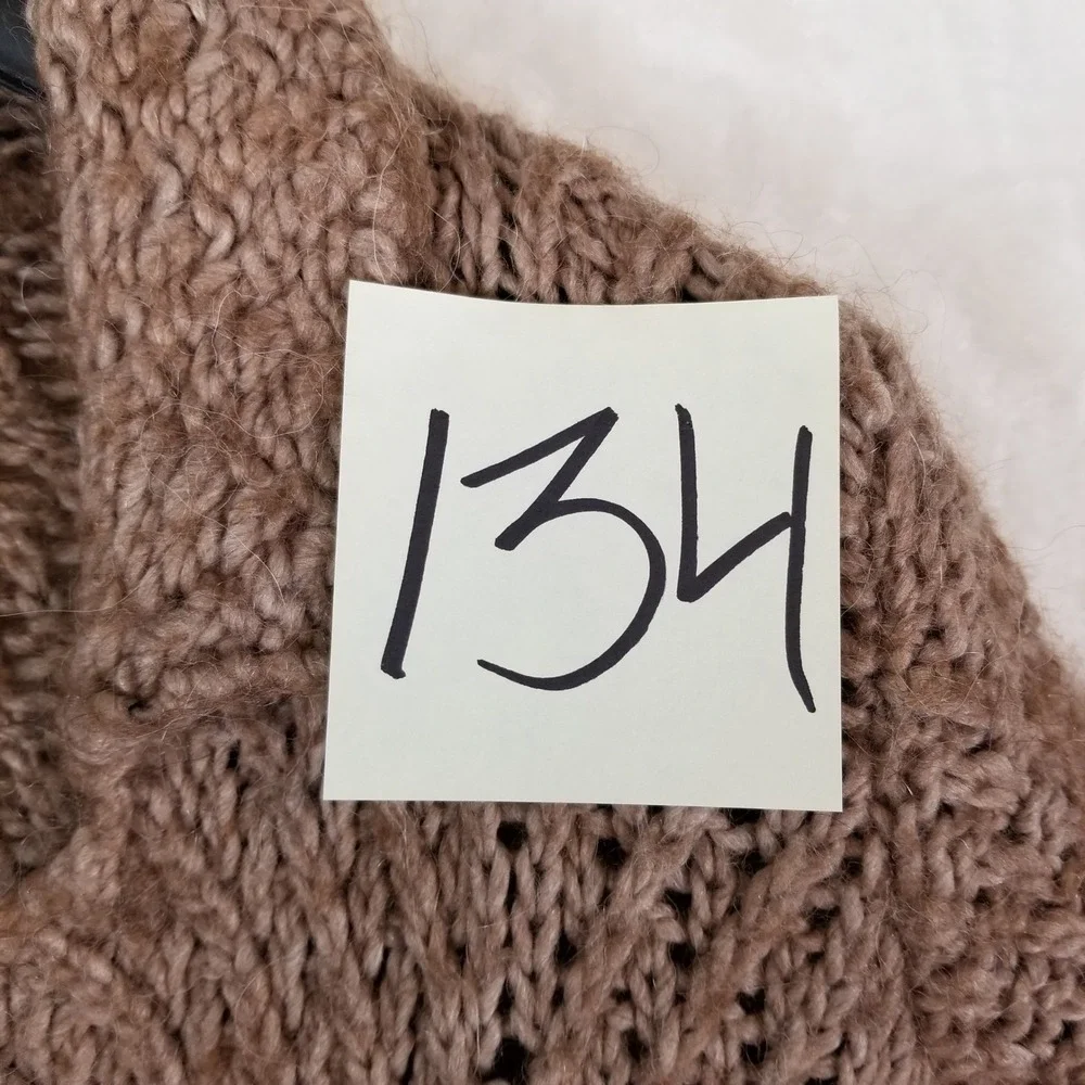 Free People Cardigan Sweater Womens S Taupe Alpaca Wool Blend Chunky Knit